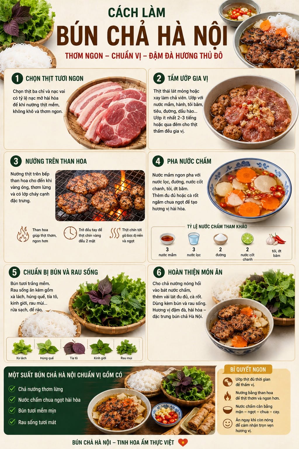 Cách làm bún chả Hà Nội
