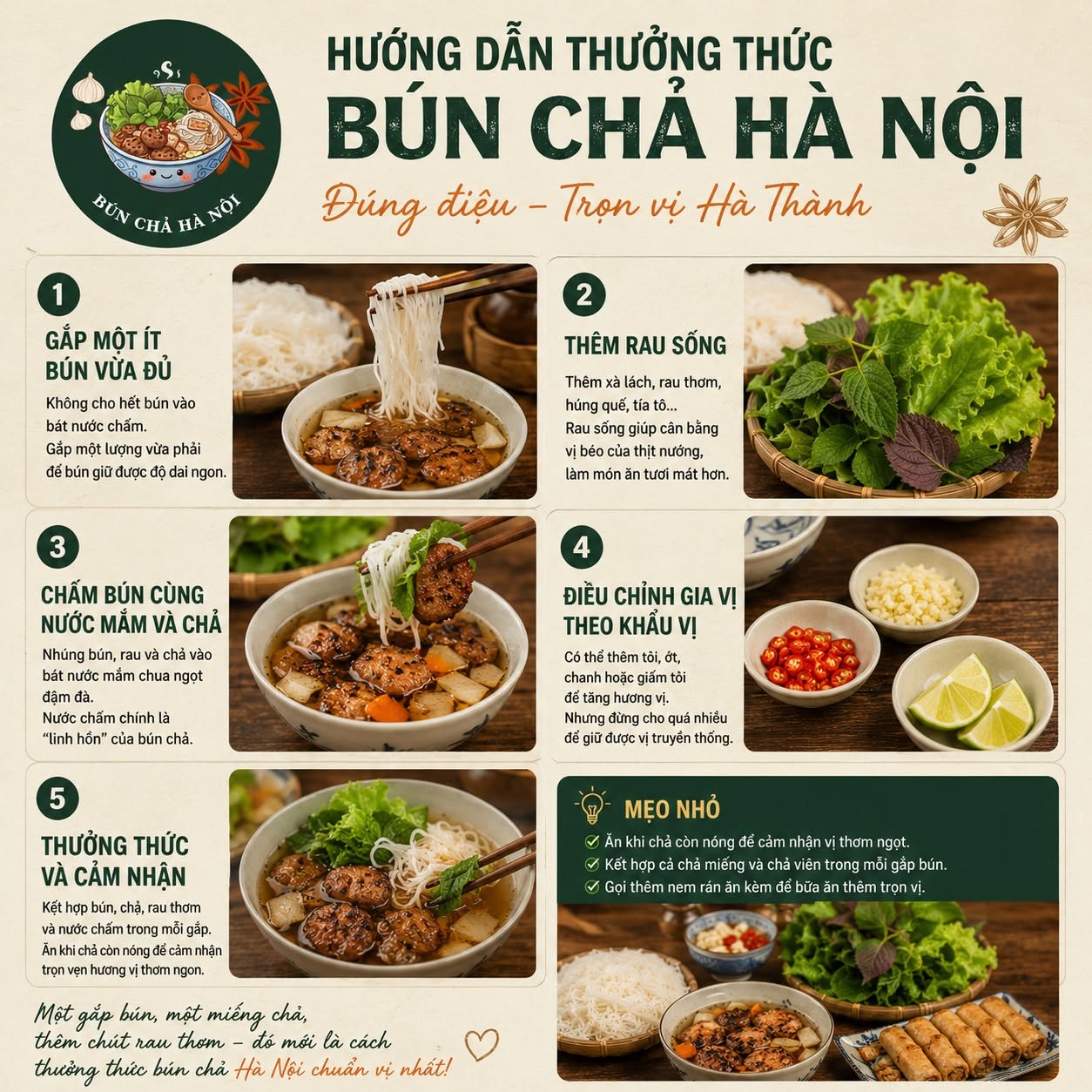 Cách Ăn Bún Chả Hà Nội Chuẩn Vị
